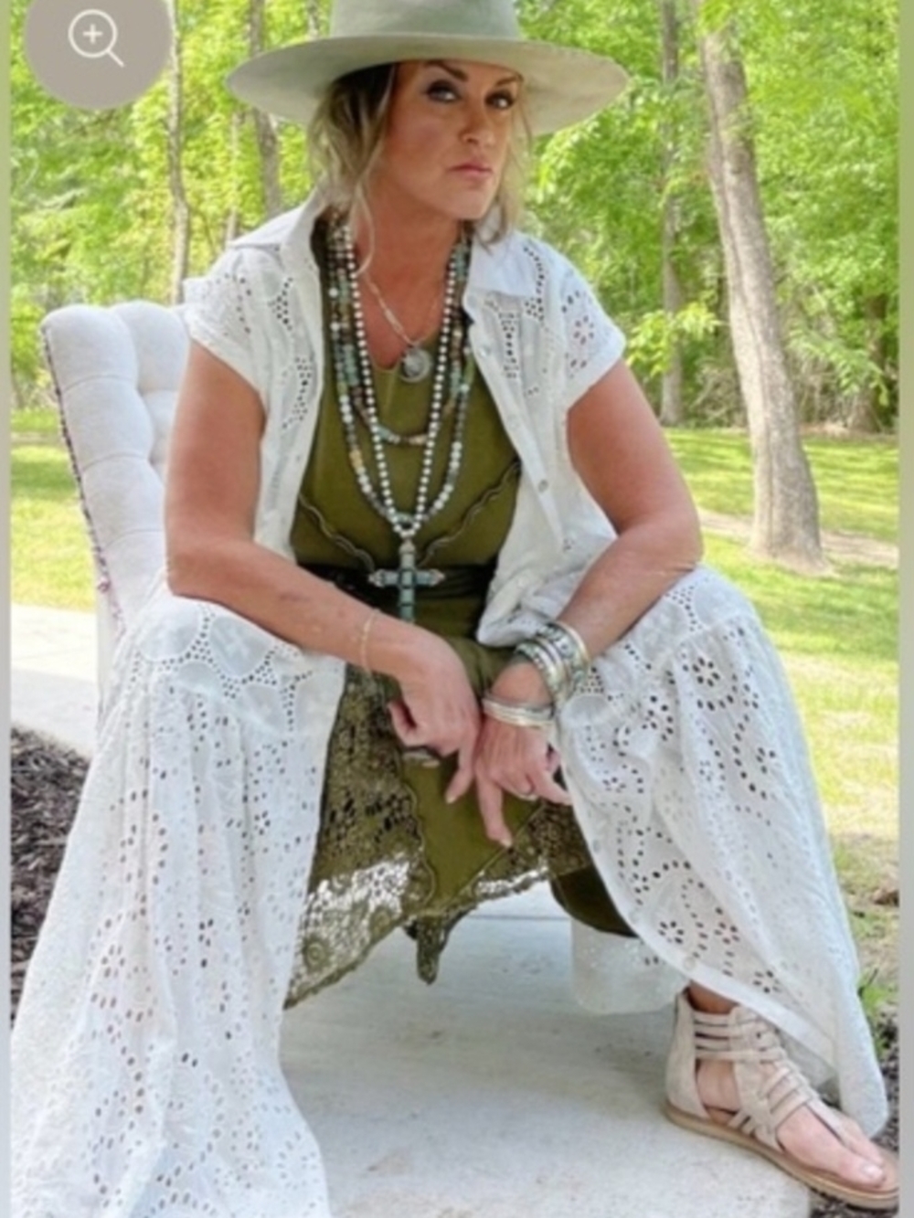 Jaded Gypsy Eyelet Button Down Dress / Duster Sz S/M - Picture 3 of 12